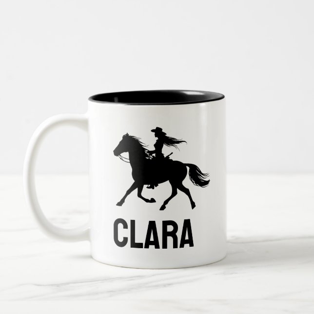 personalized horse girl mug custom name equestrian (Left)