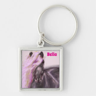 Personalized Horse In Lilac Shades Key Ring
