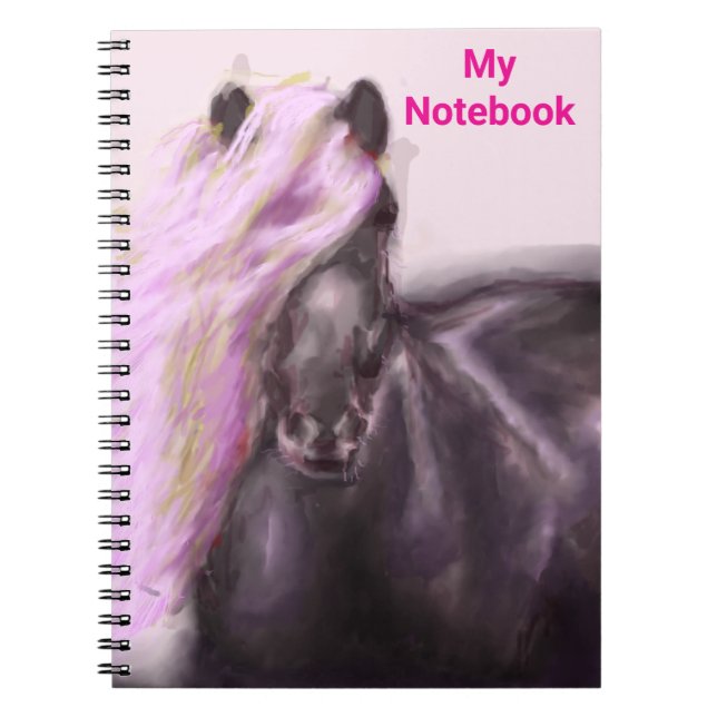 Personalized Horse In Lilac Shades  Notebook (Front)