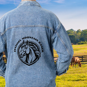 Personalized Horse Ranch Farm Name Logo Denim Jacket