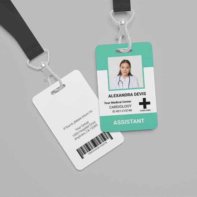 Personalized Hospital Employee Logo & Photo ID Bad ID Badge (Creator Uploaded)