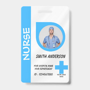 Personalized Hospital Employee Logo & Photo ID  Badge