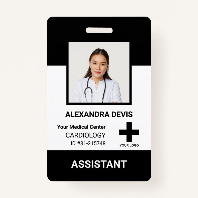 Personalized Hospital Employee Logo & Photo ID Badge (Front)