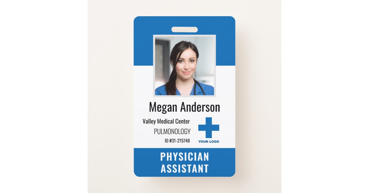 Personalized Hospital Employee Logo & Photo ID ID Badge | Zazzle.com.au