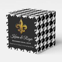 PERSONALIZED HOUNDSTOOTH FLEUR DE LIS