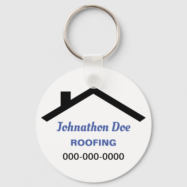 Personalized House Roof Key Ring (Front)