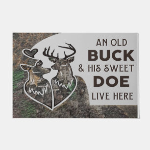 Personalized Hunting Couple Doormat An Old Buck