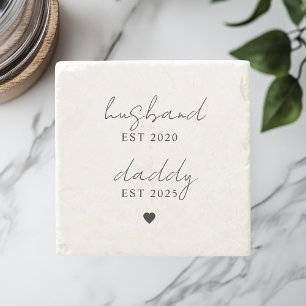 Personalized Husband & Daddy EST Gift  Stone Coaster