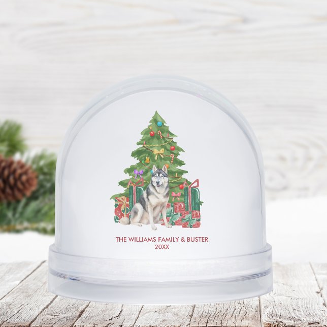 Personalized Husky Dog Christmas Snowglobe (Creator Uploaded)