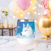 Personalized Husky dog with mountains  
