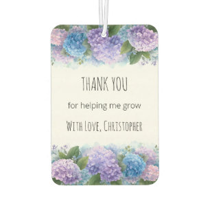 Personalized Hydrangea Teacher Thank You Car Air Freshener