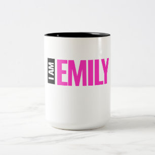 Personalized "I Am Emily"  Two-Tone Coffee Mug