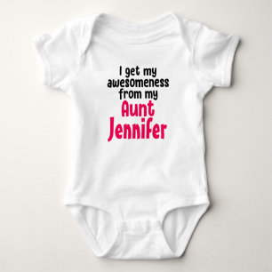 Personalized I Get My Awesomeness From My Aunt Baby Bodysuit