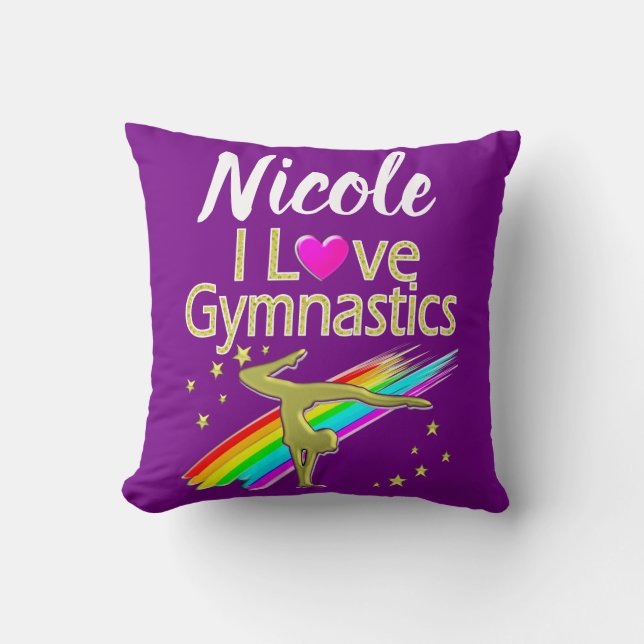PERSONALIZED I LOVE GYMNASTICS DESIGN CUSHION (Front)