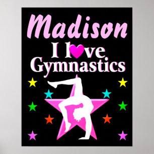 PERSONALIZED I LOVE GYMNASTICS POSTER