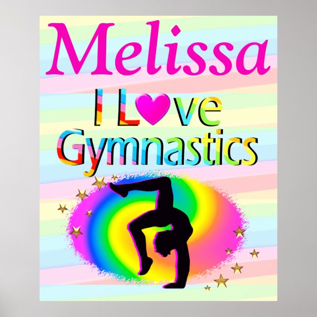 PERSONALIZED I LOVE GYMNASTICS POSTER (Front)