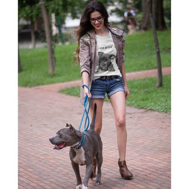 Personalized I Love My Dog Pitbull T-Shirt (Creator Uploaded)