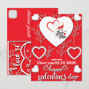 Personalized I Love You Cats Valentines Day Holiday Postcard