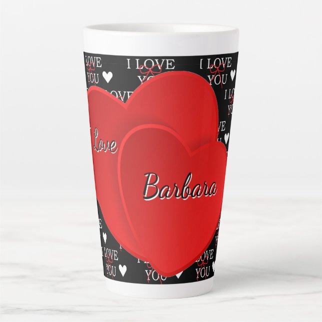 Personalized I Love you  Latte Mug (Front)