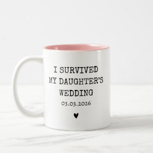 Personalized I Survived My Daughter's Wedding Two-Tone Coffee Mug