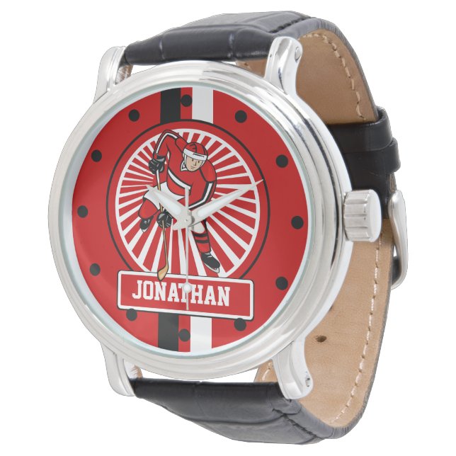 Personalized Ice Hockey player Watch (Angled)