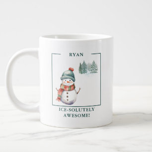 Personalized "Ice-Solutely Awesome!" Snowman Mug
