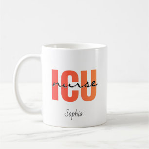 Personalized ICU Nurse Bold Typography Coffee Mug