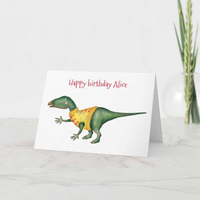 Personalized Iguanadon birthday card (Front)