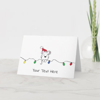 Personalized Illustrated Mouse Christmas Greeting Holiday Card