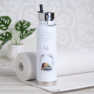 Personalized Illustrated Pisces Zodiac Quote Water Bottle