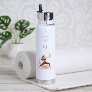 Personalized Illustrated Sagittarius Zodiac Quote Water Bottle