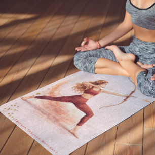 Personalized Illustrated Sagittarius Zodiac Quote Yoga Mat