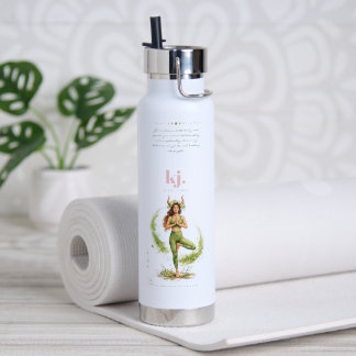 Personalized Illustrated Taurus Zodiac Quote Water Bottle