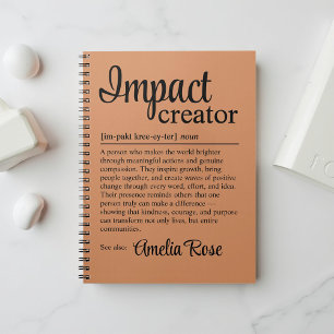 Personalized Impact Creator Definition Gift Notebook