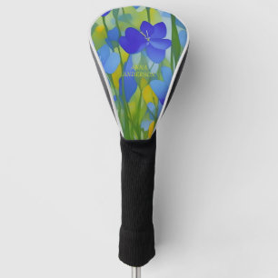 PERSONALIZED Impressionist Texas Bluebonnets Golf Head Cover