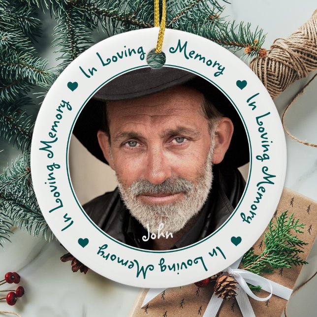 Personalized In Loving Memory Keepsake Photo Ceramic Ornament (Creator Uploaded)