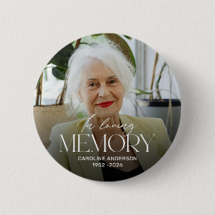 Personalized In Loving Memory Photo Memorial 6 Cm Round Badge