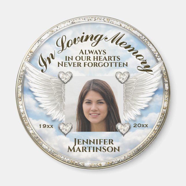 Personalized In Loving Memory Photo Template Magnet (Front)