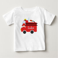 Personalized Infants Fire Engine T-Shirt