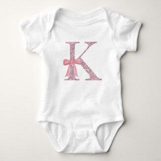 Personalized Initial Baby Girl "K" Baby Bodysuit
