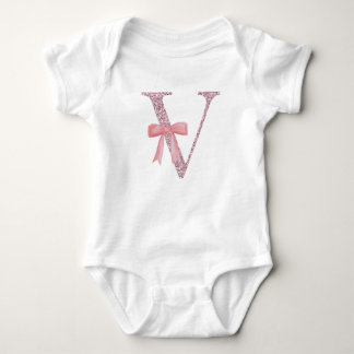Personalized Initial Baby Girl "V" Baby Bodysuit