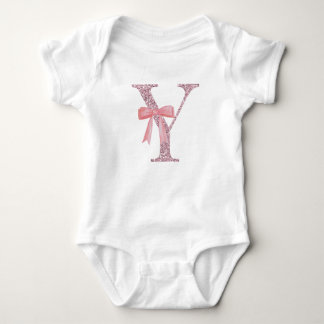 Personalized Initial Baby Girl "Y" Baby Bodysuit