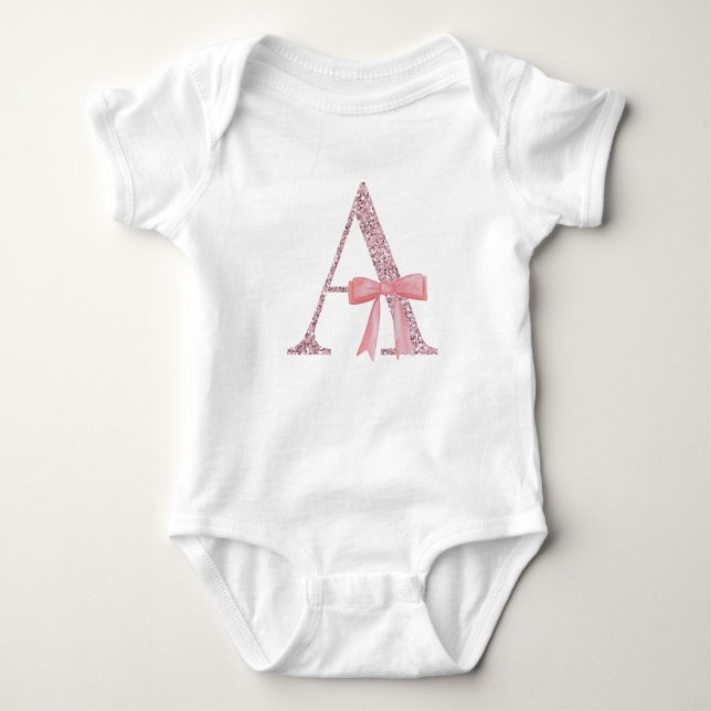 Personalized Initial for baby girl "A" Baby Bodysuit (Front)
