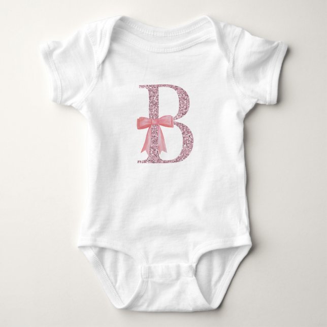 Personalized Initial for baby girl "B" Baby Bodysuit (Front)