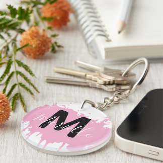 Personalized Initial & Name Acrylic Bag Charm Key Ring