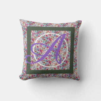PERSONALIZED INITIAL Throw Pillow, HAPPY SEED HOME Cushion