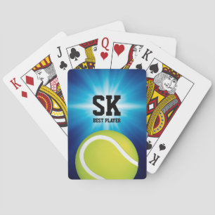 Personalized Initials Green Tennis Ball Playing Cards