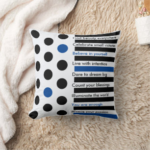 Personalized Inspirational Stripes and Polka Dots Cushion