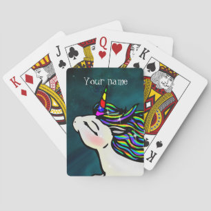 Personalized Inter-Galactic Space Unicorn Playing Cards