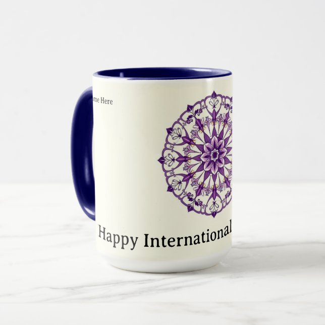 Personalized International Women's Day Floral Mug (Front Left)